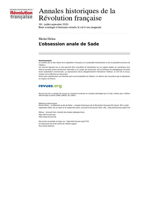 Obsession Anale De Sade Pdf Sexe Anal Sexualité Humaine