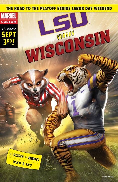 LSU Vs Wisconsin Espn College Football Custom Comic Book Espn College