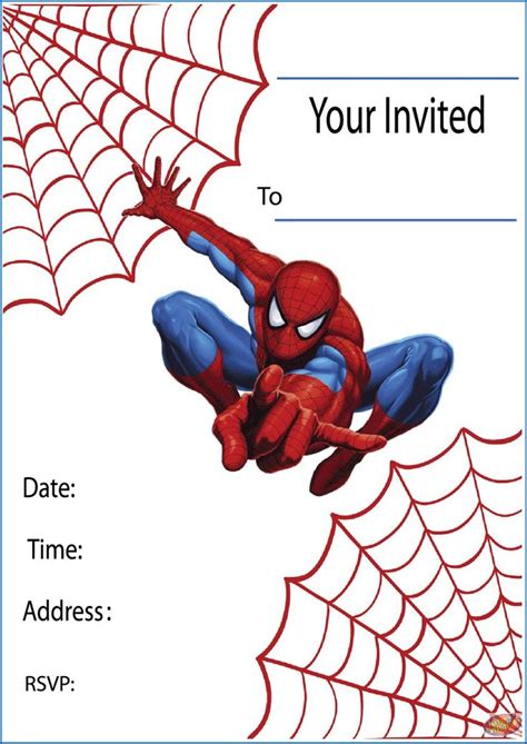 Free Template For Spiderman Birthday Invitations Invitations Online