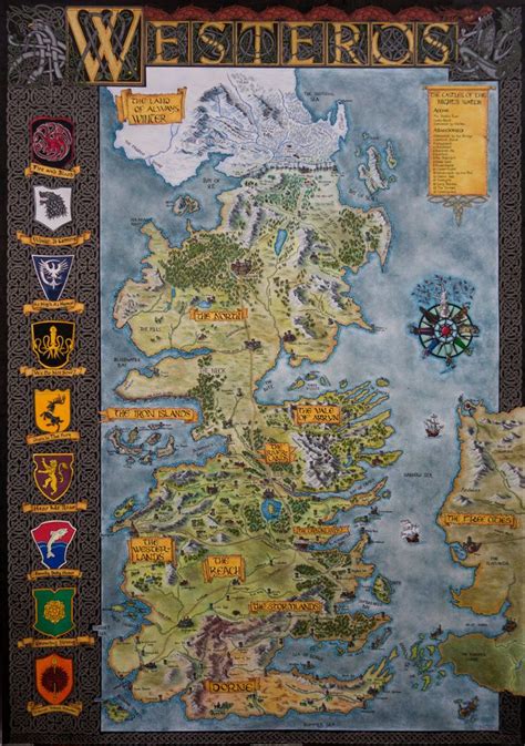 Hand Drawn Westeros Map Complete And Finished Map Westeros Map Game