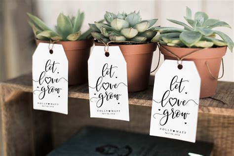 Let Love Grow Wedding Favor Tags Wedding Favor Tag Template Etsy Canada