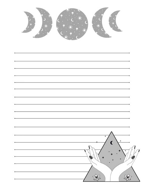 Witchy Printable Stationery Paper Add To Notebooks And Grimoires Etsy