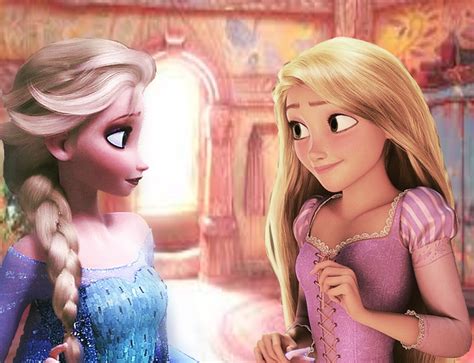 Elsa And Rapunzel Rapunzel Elsa Disney Princess