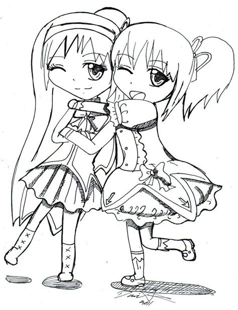 Best friends coloring page vector illustration. best friend coloring pages for teenage girls | Anime best ...