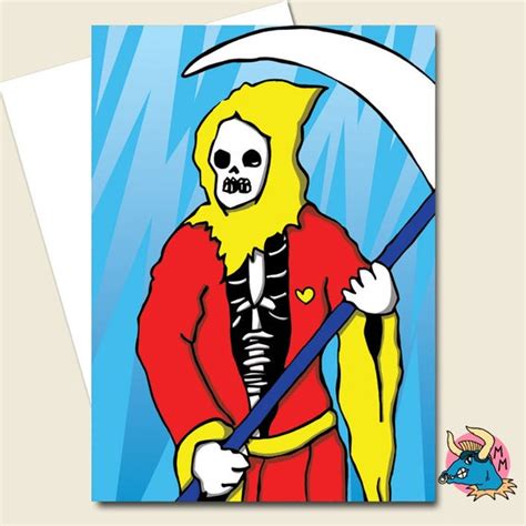 Grim Reaper Card Birthday Card Greeting Card Halloween