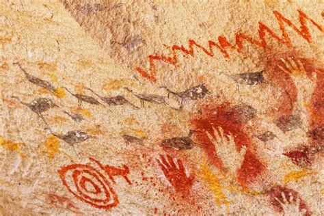 Â Paintings In The Cave Of The Hands Patagonia Argentina Stock Image