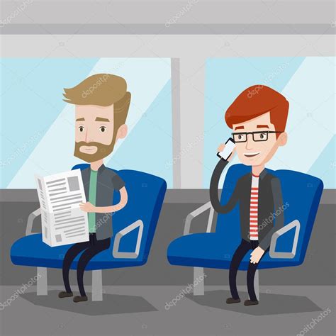 People Traveling By Public Transport Stock Vector Image By