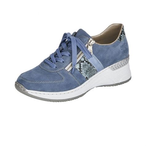 N4321 11 Blue Suede Lace Up Ladies Shoe