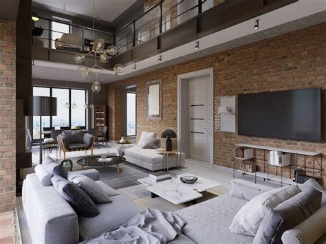 Premium Photo Loft Apartment With Brick Wall