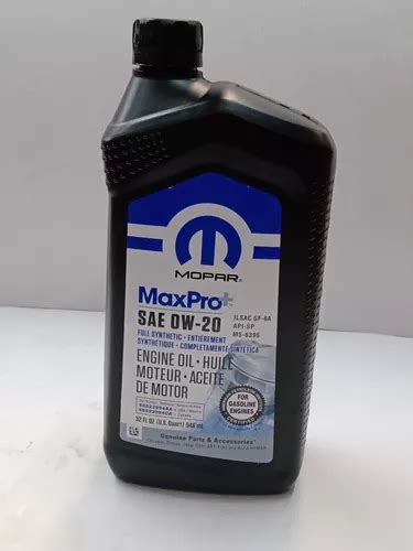 Mopar 0w20 Totalmente Sintético 946 Ml 68523994aa Envío Gratis