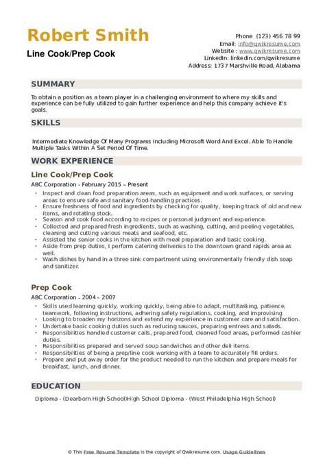 Line Cook Resume Examples Mryn Ism