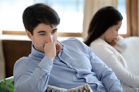 Unhappy Man Think Of Divorce Having Relationships Problems Stock Image Image Of Couch Love