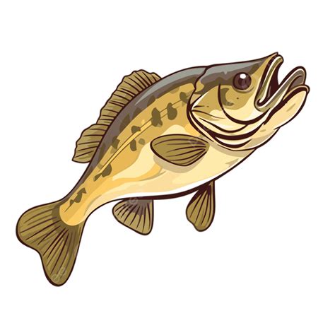 باس سمكة Clipart توضيح من سمكة باس كبيرة رسوم متحركة المتجه سمك