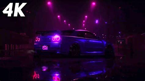 K Nissan Skyline R Gt R Night Rain Relaxing Live Wallpaper Youtube