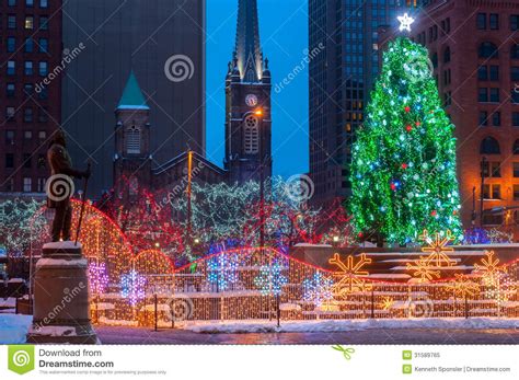 Christmas On The Square Stock Image Image Of Decoration 31589765