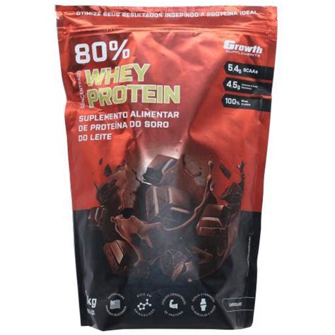 Whey Protein Concentrado Growth 1kg Proteina Sabor Chocolate Submarino