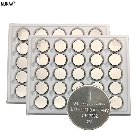 Gqym 50 X Dl2032 2032 Cr2032 3v 210mah Lithium Button Coin Battery In