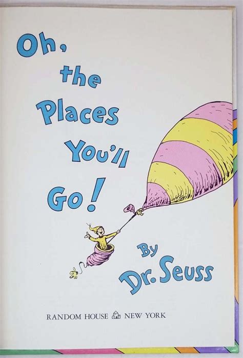 oh the places you ll go dr seuss 1990 1st edition etsy