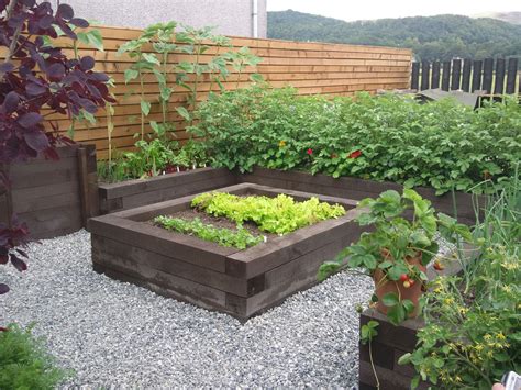 Raised Veg Beds Made From Sleepers Garden Inspiration Contemporary