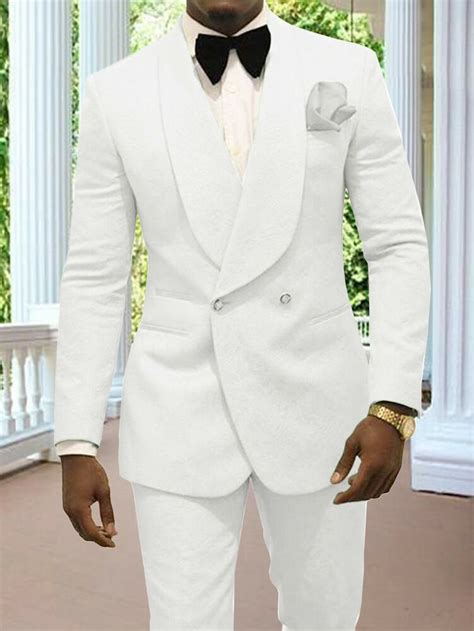 ebay ad white ivory double breasted groom formal tuxedos for wedding prom party men suit