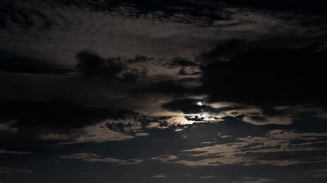 Sky Clouds Night Moon Dark Night Sky 4k Hd Wallpaper