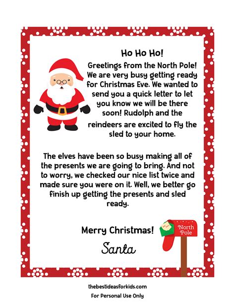 Christmas Letter For Kids