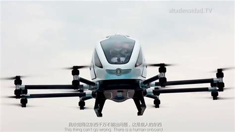 Primer Viaje Con Pasajeros Del Taxi Dron Chino Ehang 184 Youtube
