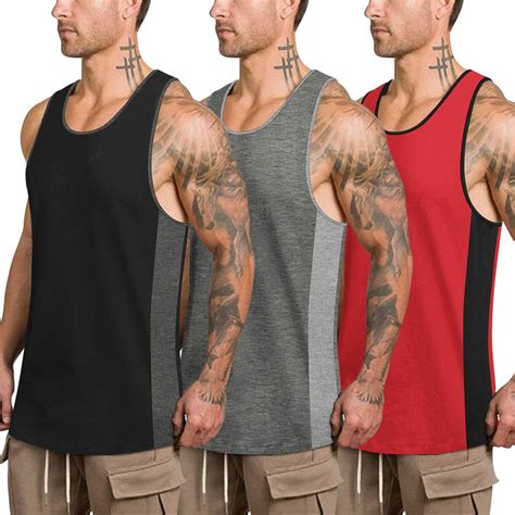 Coofandy Mens Workout Tank Tops 3 Pack Quick Dry Gym Muscle Tee Fitness
