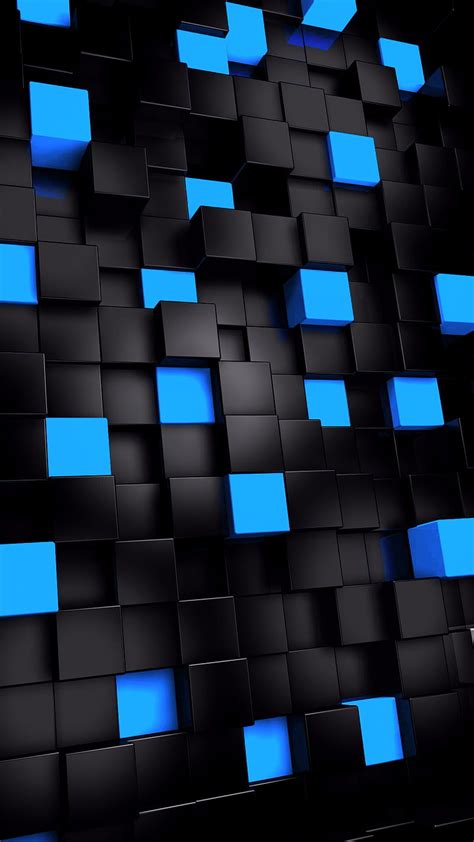 3840x2160px 4k Free Download Blue Squares Cube Cubes Black Green