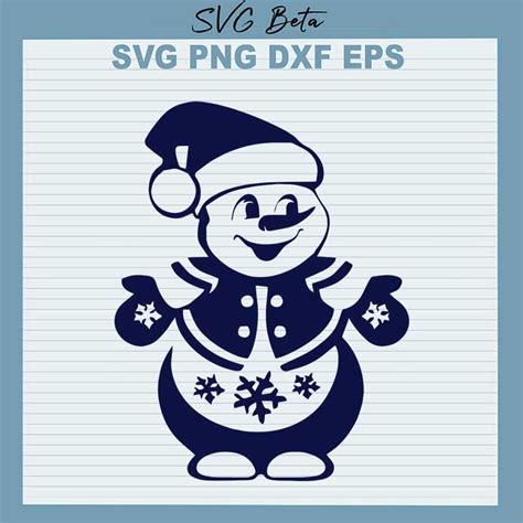 Snowman Cute Svg Cut Files For Silhouette Studio Handmade Craft