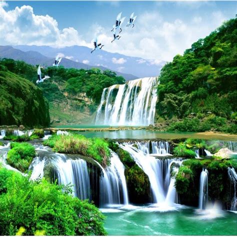Beibehang Hd Custom Any Size Photo Wallpaper 3d Waterfall