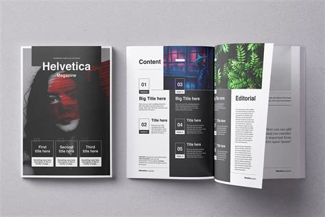 Helvetica Magazine Indesign Template On Behance