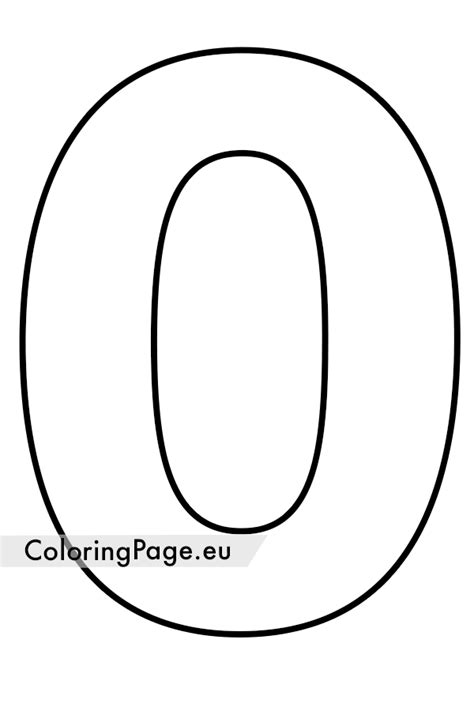 Number 0 Template Coloring Page