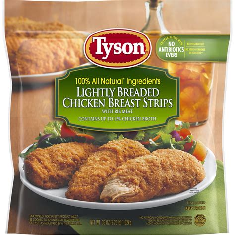 Tyson Lightly Breaded Chicken Breast Strips 36 Oz Frozen Brickseek