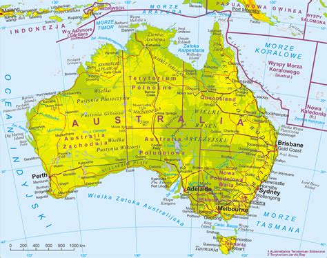 mapa australii mapa topograficzna polityczna geograficzna i inne