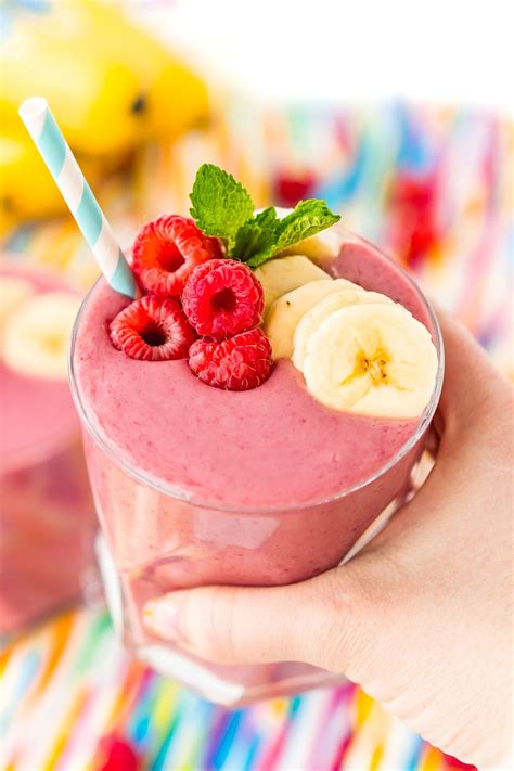 This Raspberry Banana Smoothie Is A Simple And Delicious 5 Ingredient Drink Recipe Made With