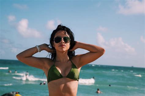 Celebrity Cierra Ramirez In Wet Green Bikini Top Bikini Babes 69