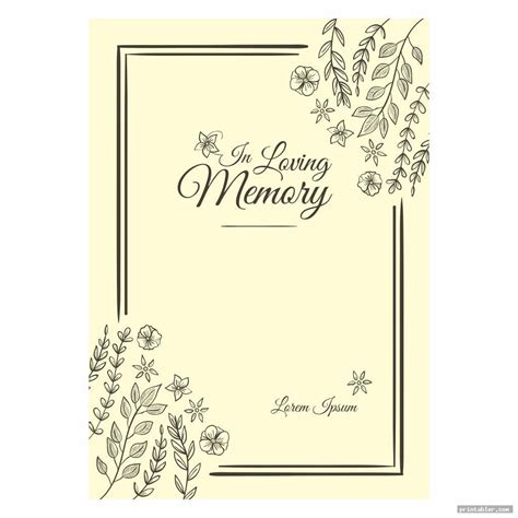 Free Printable In Loving Memory Cards Printable Templates