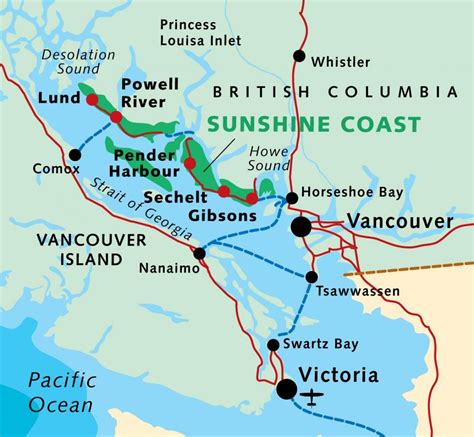 Vancouver Coast Map British Columbia Coast Map British Columbia