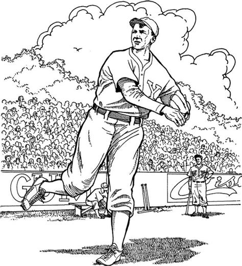 Baseball field coloring pages are a fun way for kids of all ages to develop creativity, focus, motor skills and color recognition. Warming Up in the Field Baseball Coloring Page | Purple Kitty