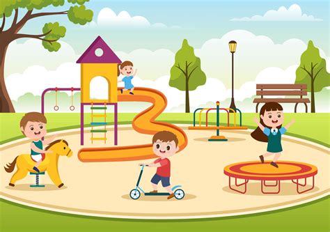 Children Playground With Swings Slide Climbing Ladders And More In