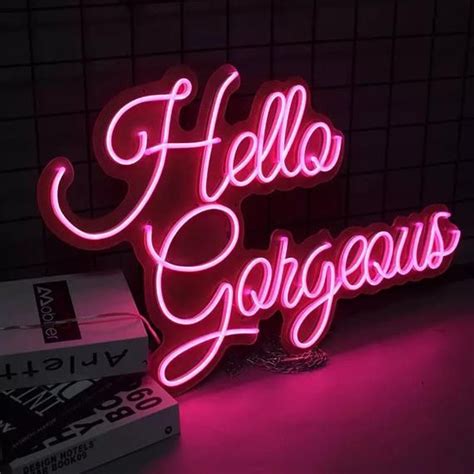Hello Gorgeous Neon Wall Sign Neon Wall Signs Neon Sign Bedroom