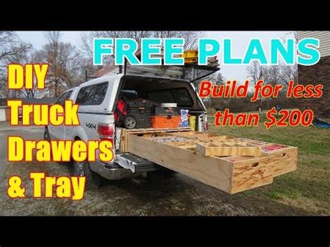 Using a few outdoor carpet offcuts, line the drawers to keep your guns from banging around. FREEE PLANS!! DIY Truck Drawer Box and Slide-out Tray ...