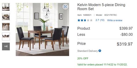 Costcoca Clearance Deal Kelvin Modern 5 Piece Dining Room Set 31997
