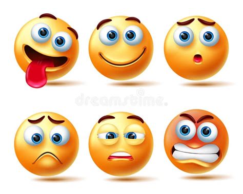 Smileys Emoji Vector Juego De Caracteres Emoticones De Smiley 3d Como