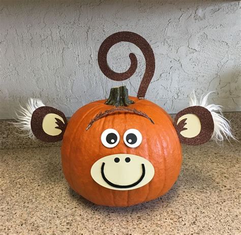 No Carve Monkey Pumpkin 2nd Grade Loves It Pumpkin Halloween