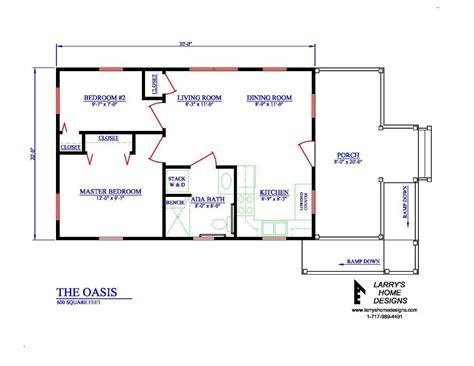 The Oasis 600 Sq Ft Wheelchair Friendly Home Plans Accessible