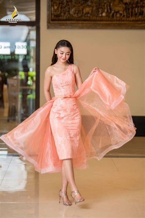 Khin Wint Wah Burmese Clothing Strapless Dress Formal Dresses