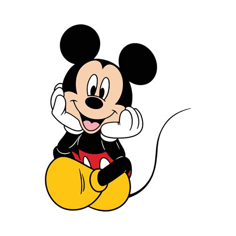 Mickey Mouse Sitting Mickey Mouse Mouseketeer Digital Etsy Uk