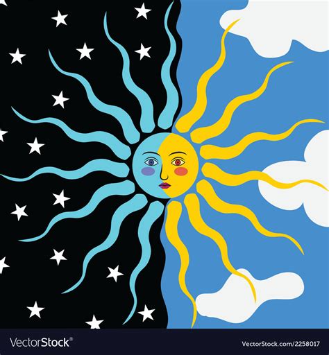 Night And Day Sun And Moon Royalty Free Vector Image